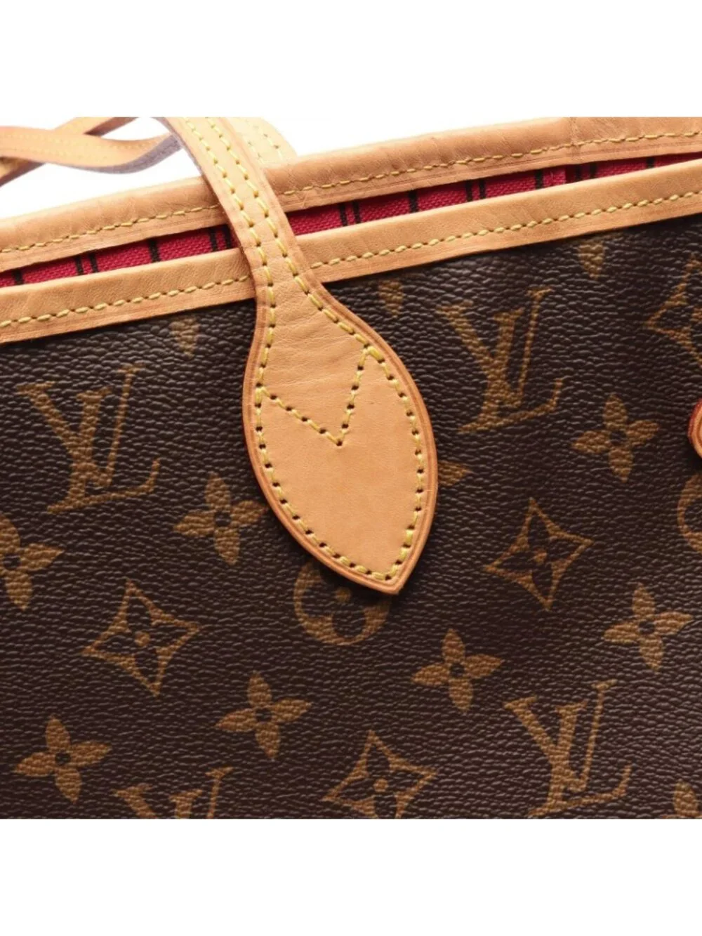 Louis Vuitton Tote Bag Neverfull MM Pivoine Canvas Leather